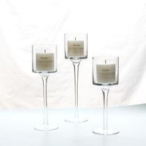2024 New Tall Glass Candlestick Retro Romantic Candlelight Dinner Living Room Model Room Hotel Restaurant Wedding Candle