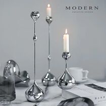 Water drop silver candlestick ornaments light luxury modern creative electroplated metal decoration living room dining room Nordic ornaments ornaments