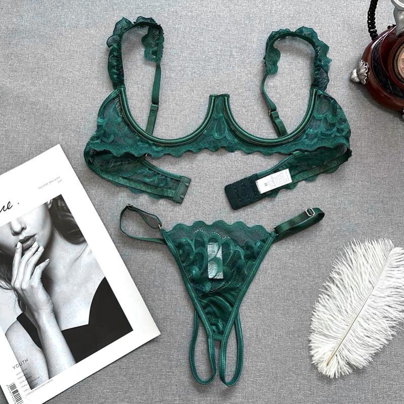 Retro Style! Sexy Cut Out Bra for Small Breasts with Underwire, Push-Up Lingerie, Hot Bra, Sexy Bra Set for Women