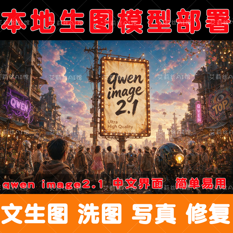 Qwen Image2.1 Image-To-Text Local Integration Package Deploys Ai Three-View Tool Photo Collage Software