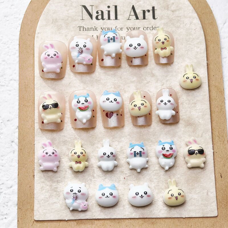 Internet-Famous Japanese-Style Jiyikawa Cartoon Nail Art Accessories, Three-Dimensional Anime Character Nail Decorations, Small Accessories, Hot-Selling Items