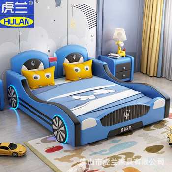 Children's bed car bed children's car lathe sports car bed racing bed boy single bed 1.2m 1.35m soft bed