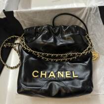 Mini Garbage Bag Black Gold Handbag Bag