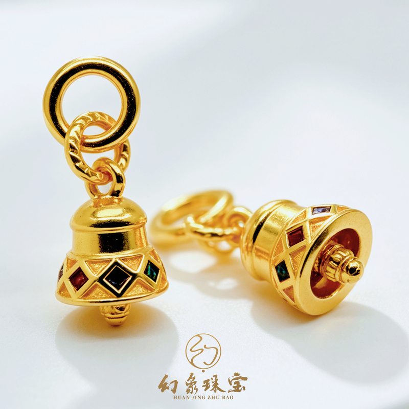 Gold-Plated Silver Treasure Bell Side-Hanging Pendant Tibetan-Style Small Bell Pendant Cultural Toy Buddhist Beads DIY Accessories Handheld Bracelet Gold-Plated Silver Treasure Bell Side-Hanging Pendant Tibetan-Style Small Bell Pendant Cultural Toy Buddhist Beads DIY Accessories Handheld Bracelet