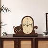 Card Yue Cat Clock Cartoon Living Room Creative Clock Bedroom Bedside Silent Home Clock Table Clock
