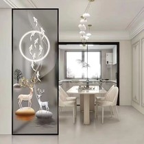 Modern minimalist art glass screen living room entrance door porch blocking bathroom wrought iron partition light luxury decoration