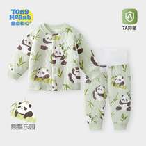 Baby autumn clothing set autumn and winter pure cotton baby separate clothes quilted thermal underwear for boys and girls autumn clothes and autumn pants