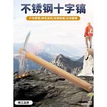 New engineer cross pick outdoor pick with handle stainless steel head outdoor cross pick mountaineering pick