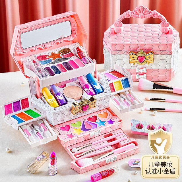 Children's Makeup Nail Polish Lipstick Girls Makeup Toys Little Girls Cosmetics Makeup Box Makeup Set Gift