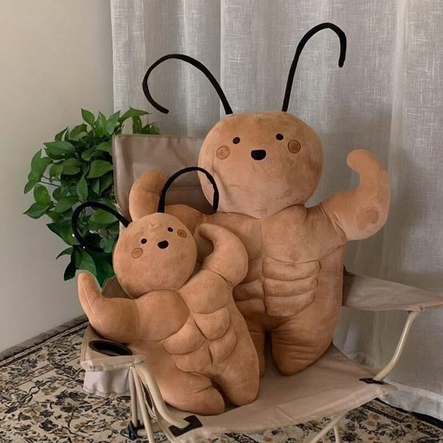 Cute Southern Muscle Little Strongman Plush Toy Abdominal Muscle Doll Creative Funny Cockroach Birthday Doll Creative Ugly-Cute