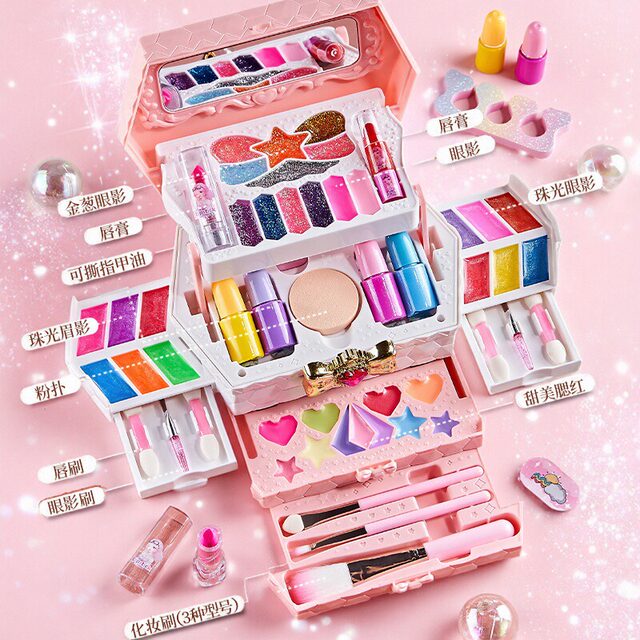 Children's Makeup Nail Polish Lipstick Girls Makeup Toys Little Girls Cosmetics Makeup Box Makeup Set Gift
