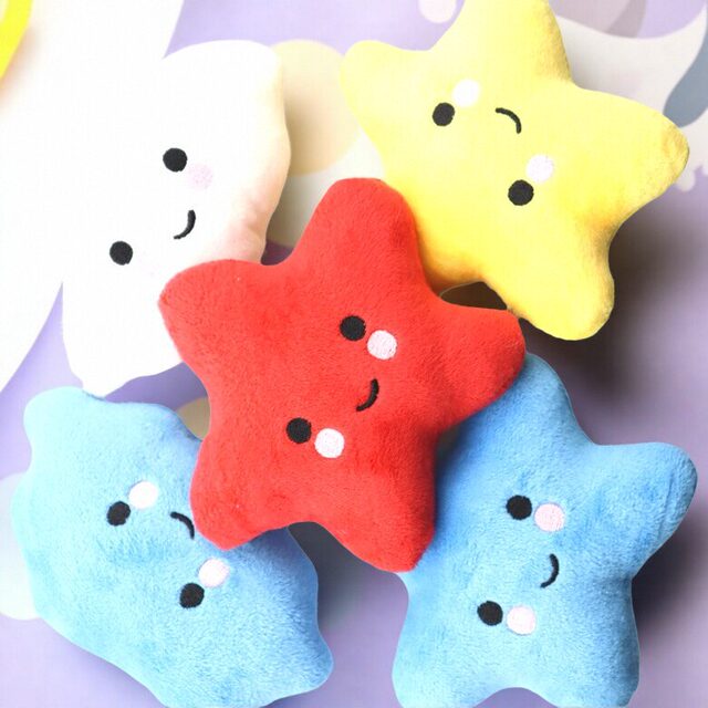 Dog Toy Star Cloud Crystal Plush Teeth Cleaning and Soothing Sound-Making Pet Plush Toy for Entertainment and Chewing