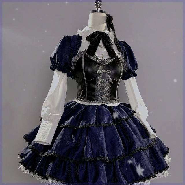 Liuhua Cos Clothing Can Also Be Lost in Love with Two Diseases. Cosplay Bird Tour Liuhua Ready-Made Gothic Dress Clothing