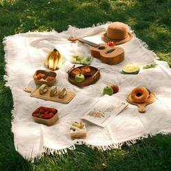 Picnic mat picnic cloth outdoor camping white blanket beach mat tent mat French seaside