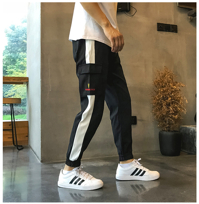 Mùa thu và mùa đông cộng với quần nhung nam quần lọt khe nam quần nam phiên bản Hàn Quốc của xu hướng quần thể thao Harlan quần ống rộng quần tây