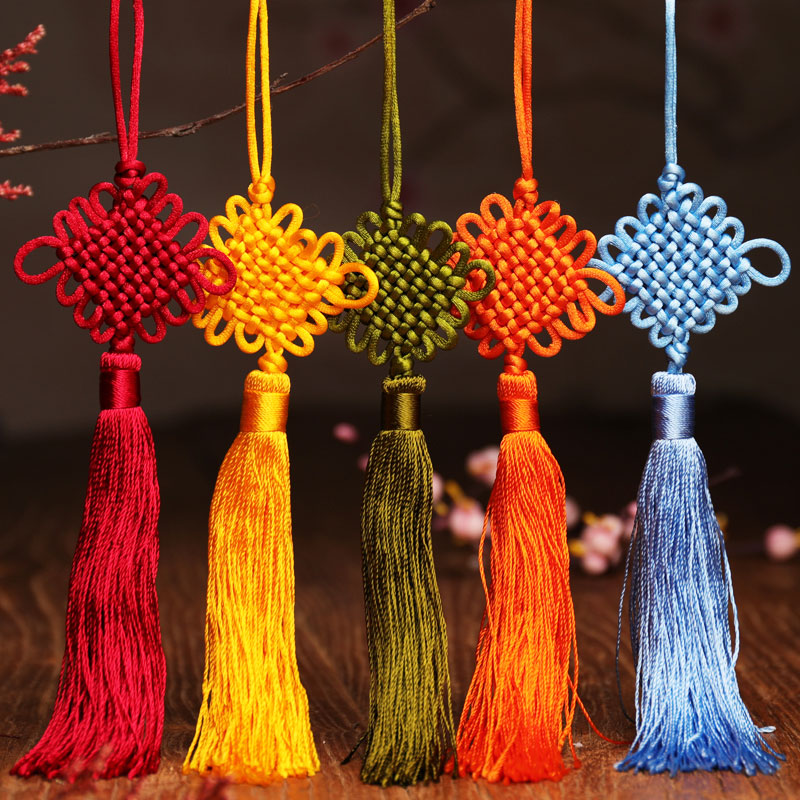 6 plates 8 Chinese knot pendant Small send foreigners characteristic crafts decoration hand-woven Chinese New Year festive decoration