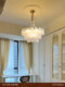 Feiduo French-Style Chandelier with Tulip Glass, Cream-Colored, for Dining Room and Bedroom, High-End Luxury Creative Lighting Fixtures