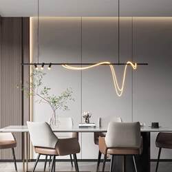Designer Art Restaurant Island Bar Chandelier Modern Minimalist Nordic Sales Office Arc Line Exhibition Hall Chandelier