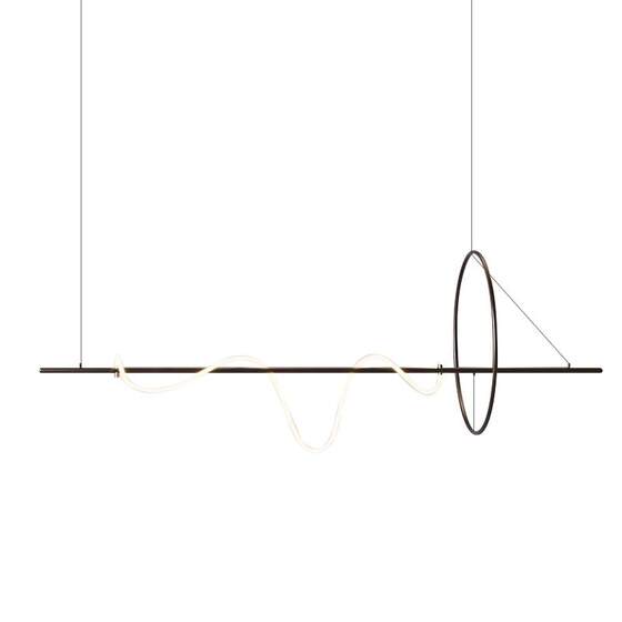 Designer Art Restaurant Island Bar Chandelier Modern Minimalist Nordic Sales Office Arc Line Exhibition Hall Chandelier