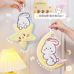 Cute coral towel cartoon hanging kitchen absorbent thickened cloth For Home children's quick-drying handkerchief towel g