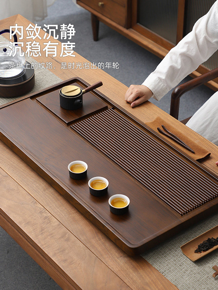 Bakelite Tea Tray Tea Table for Home Use 2025 New Model Office Use Tea Tray Tea Set High-End Solid Wood Dry Brewing Tray