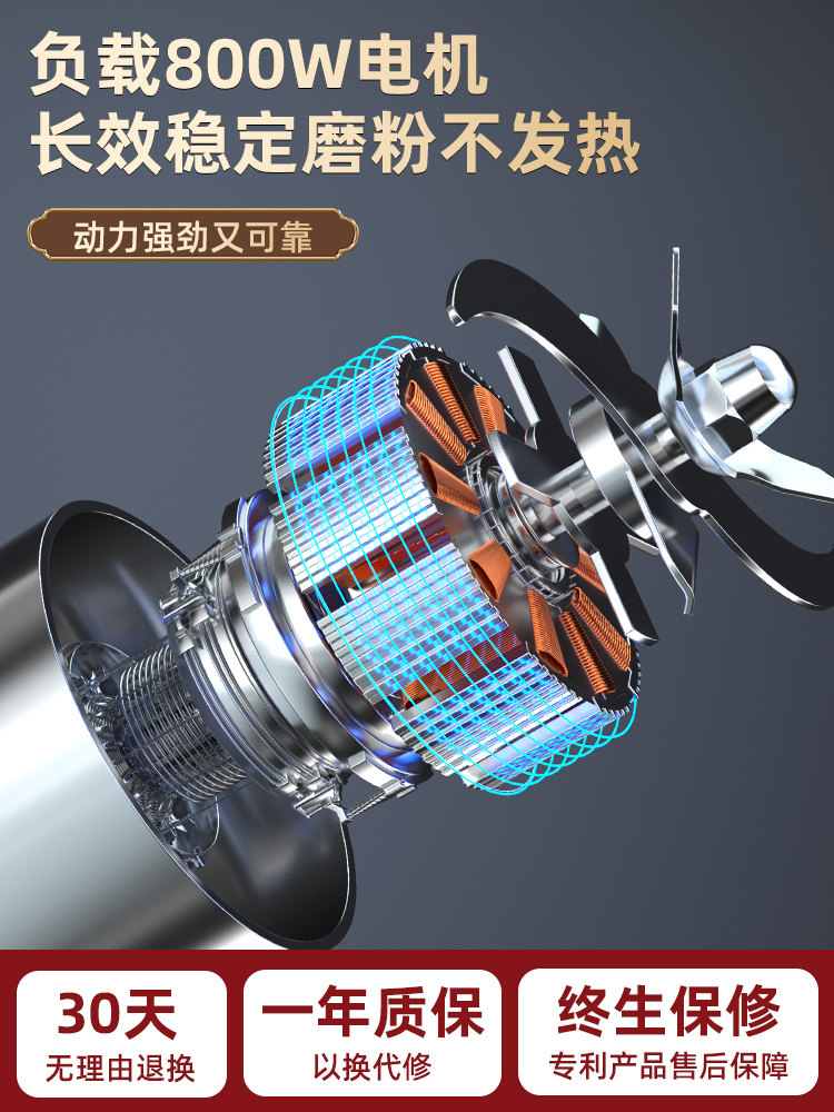 Electric Household Small Grinder, Universal Grinding Machine, Powder Grinder, Ultra-Fine Commercial Crusher for Chinese Medicinal Materials