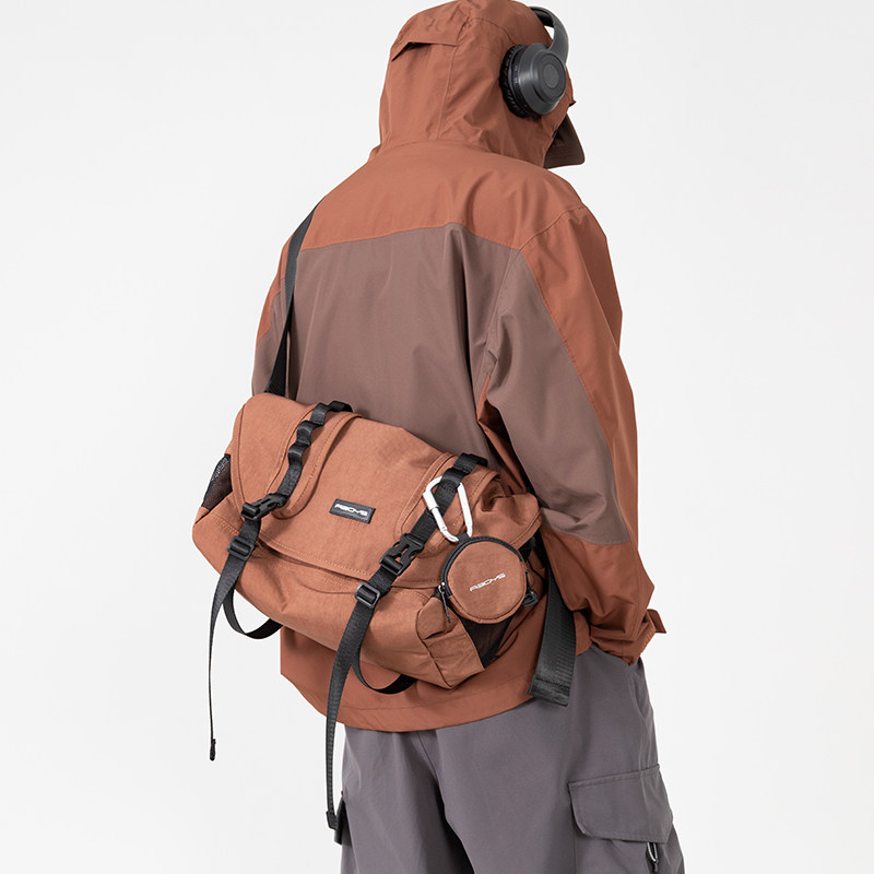 ABOYS outdoor tide брендовая сумка-мессенджер, мужская сумка, ретро функциональная велосипедная спортивная сумка на одно плечо, походный рюкзак-мессенджер Изображение 1