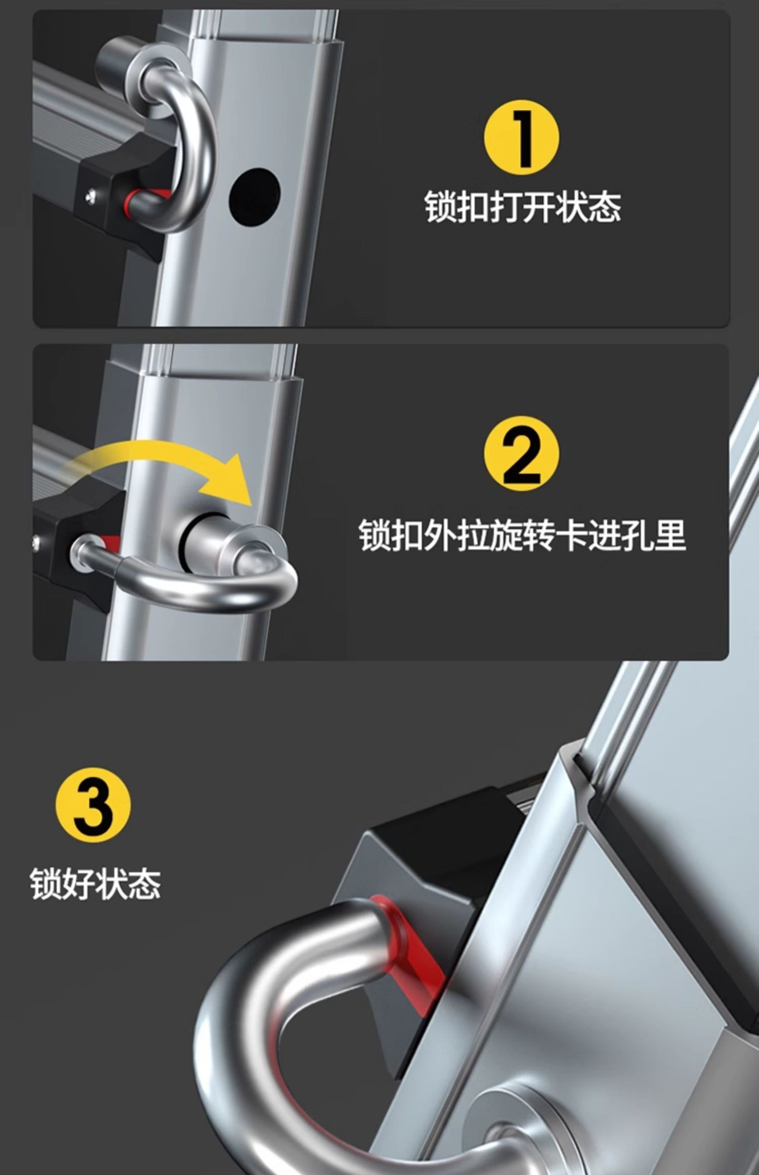 Стремянка 镁多力伸缩梯子家用折叠铝合金加厚多功能升降工程楼梯小巨人字梯 Magnesium midoli