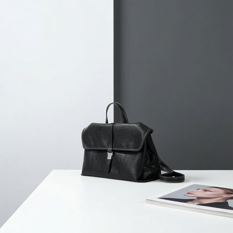 There Is a Big Tree under the Mountain, Song Small Crossbody Bag, Mini Vegetable-Tanned Leather Shoulder Bag, Crossbody Bag for Women