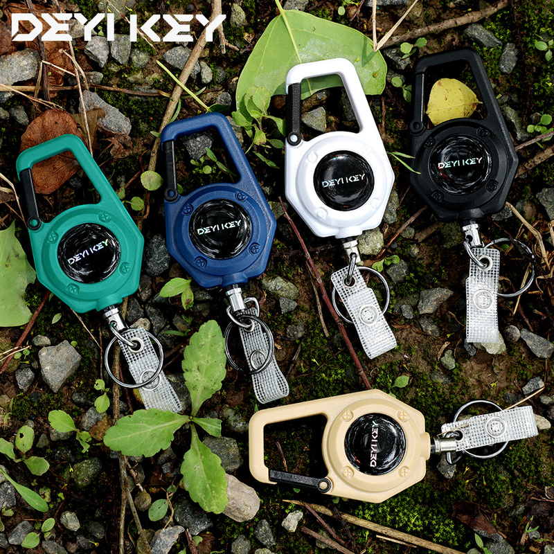 Retractable Keychain with Elastic Pull Cord, Anti-Lost, Extended Cord, High Rebound, Easy-To-Pull Key Chain