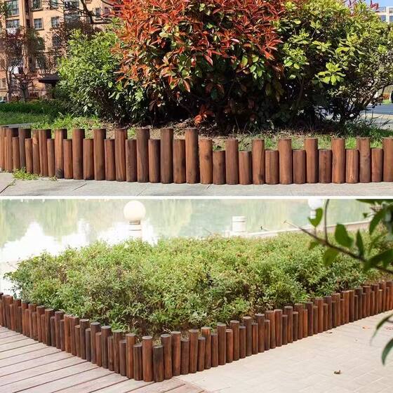 Anticorrosion Wood Fence Garden Fence Flower Bed Outdoor Courtyard Fence Outdoor Guardrail Indoor Balcony Decoration Small Wooden Stakes
