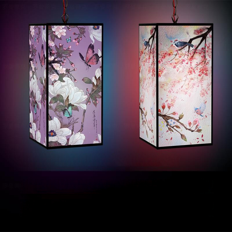 New Year Lanterns, Mid-Autumn Festival New Square Lanterns, Chinese Style Hanging Decorations for Spring Festival, Creative Palace Lanterns for the Main Entrance, Simple Flower Lanterns