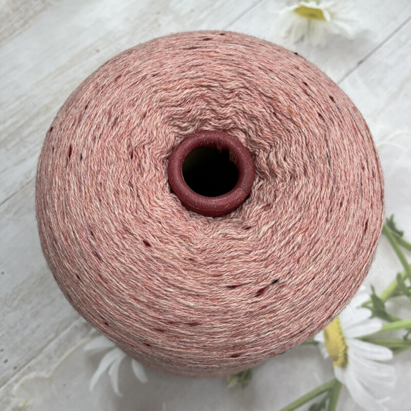 Nude Pastel Dots 100% Pure Cashmere Yarn, Hand-Woven High-End Fancy Yarn, Dual-Purpose for Knitting and Weaving, Yarn Ball 2/18