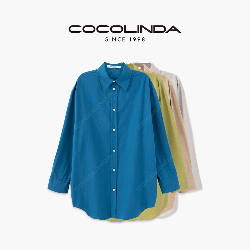 Cocolinda Dimul Style [Four Colors] Elegant and Festive Off-Shoulder Long Shirt K4327