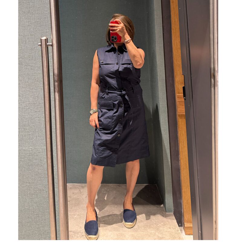 Cocolinda | 100% Cotton Blue Short Lace-Up Trench Coat Dress Q3413 Cocolinda | 100% Cotton Blue Short Lace-Up Trench Coat Dress Q3413