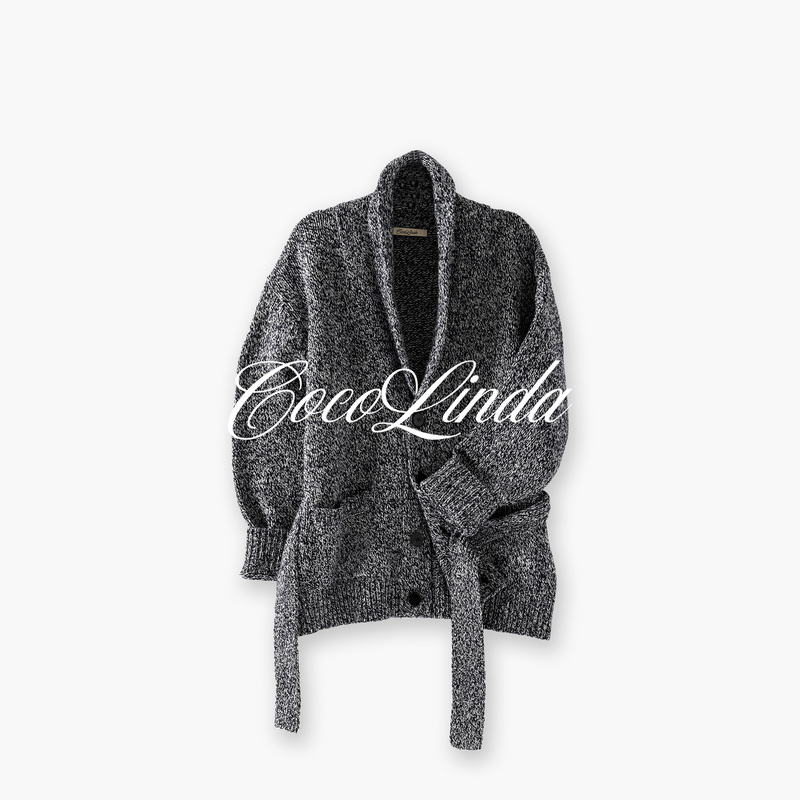 Cocolinda【Sheep Wool Blend 64Cm】High-Quality Floral Yarn Lace-Up Bathrobe Style Coat S6174A Cocolinda【Sheep Wool Blend 64Cm】High-Quality Floral Yarn Lace-Up Bathrobe Style Coat S6174A