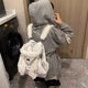 Rabbit Ear Furry Backpack for Women 2025 New Large Capacity Cute Backpack Niche High-End Crossbody Shoulder Bag