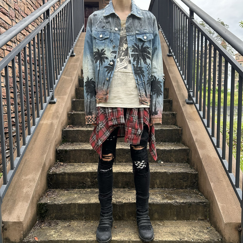 Ace Make [Second Batch] Coconut Tree Denim Jacket with Invincible Rendered Scimitar Sleeves - Compare It with Others Casually!
