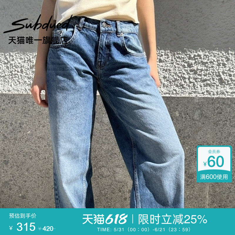 Subdued Women's Loose Low-Waist Casual Wide-Leg Jeans Subdued Women's Loose Low-Waist Casual Wide-Leg Jeans