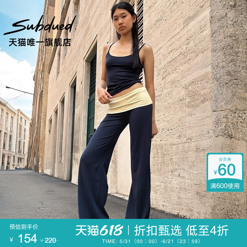 Subdued Summer Women's Loose Color-Blocked Waistband Slim-Fit Casual Sports Sweatpants Yoga Pants Subdued Summer Women's Loose Color-Blocked Waistband Slim-Fit Casual Sports Sweatpants Yoga Pants
