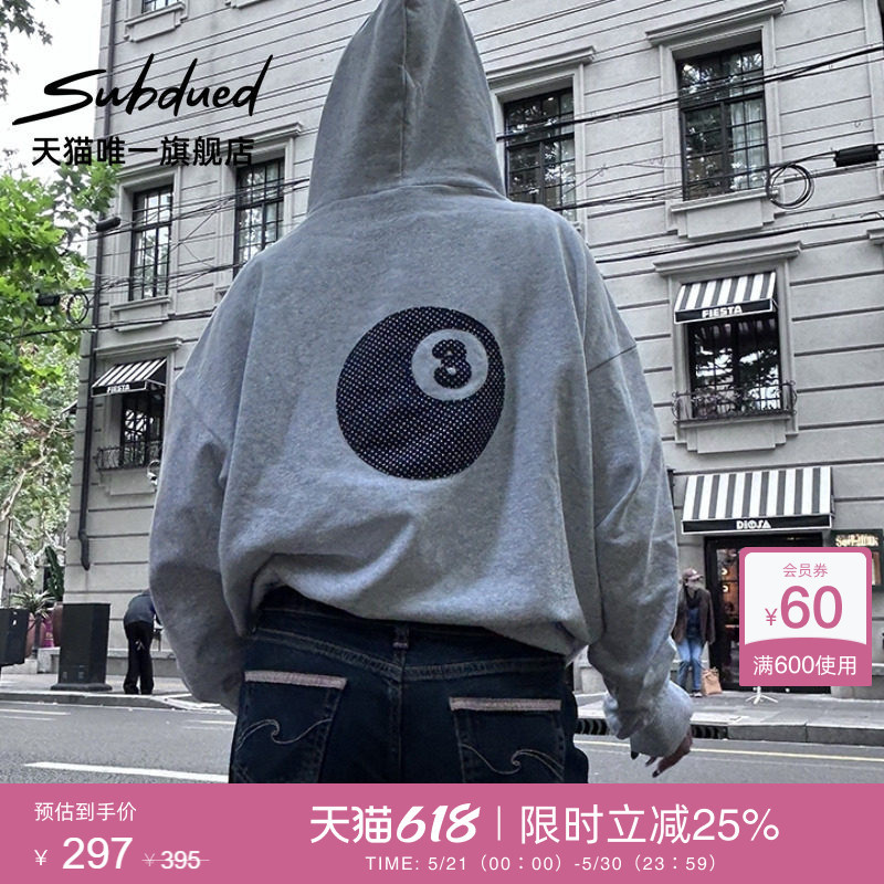 Subdued Sweatshirt Summer Women's Digital Billiards Patch Loose Long-Sleeved Hoodie
