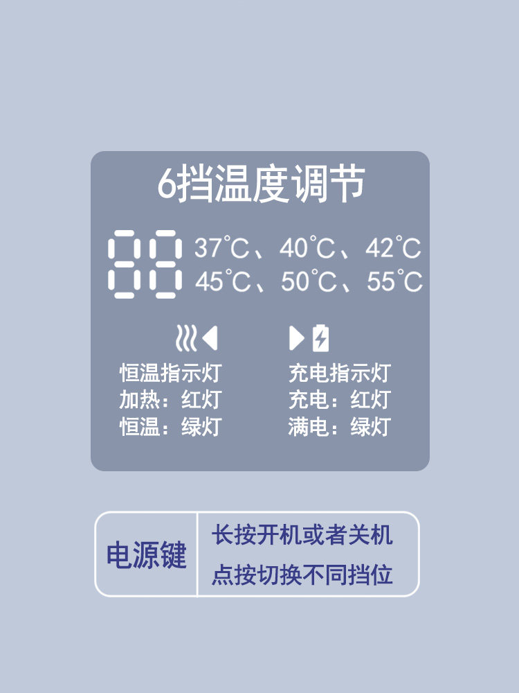 Xeamun Cute Wireless Constant Temperature Milk Warmer Rechargeable Milk Warmer Night Feeding Gadget Bottle Insulation Cover for Preparing Milk on the Go