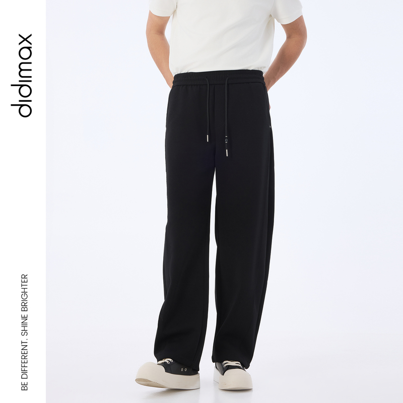 Didimax New Autumn Style Mall Same Style Lace-Up Sweatpants Men's Black Straight-Leg Loose Pants Q50061