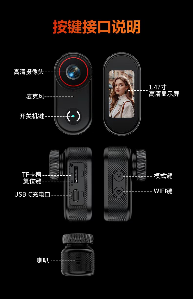 Экшн-камера Oring Monster Portable 4K с картой 32Гб