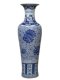 Jingdezhen Ceramic Floor-Standing Large Vase Chinoiserie Hand-Painted Blue and White Porcelain Ornaments Living Room Company Opening Large Porcelain Vase