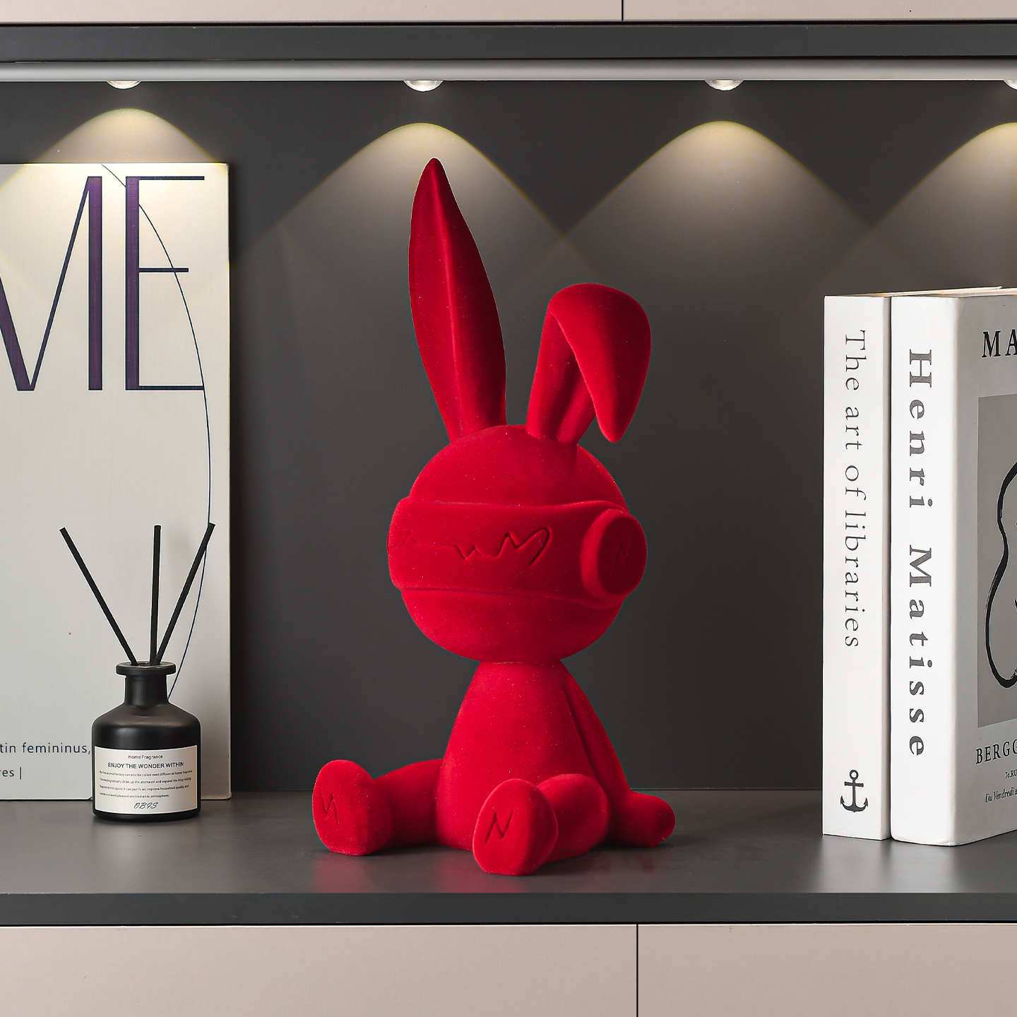 Легкое роскошное растительное бархатное украшение высокой четкости с игривым кроликом, винный шкаф для гостиной, ТВ-шкаф, веранда, офисное мягкое украшение