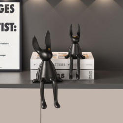 Nordic Style Matte Ceramic Long-Ear Rabbit Ornaments Living Room Wine Cabinet Entrance Ornaments Crafts Home Minimalist Decorations