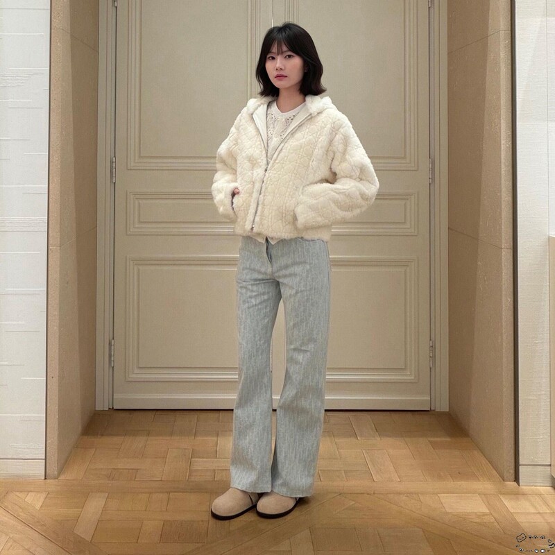 Dior/Dior New Classic Letter-Printed Washed Color-Blocked Jeans for Men and Women