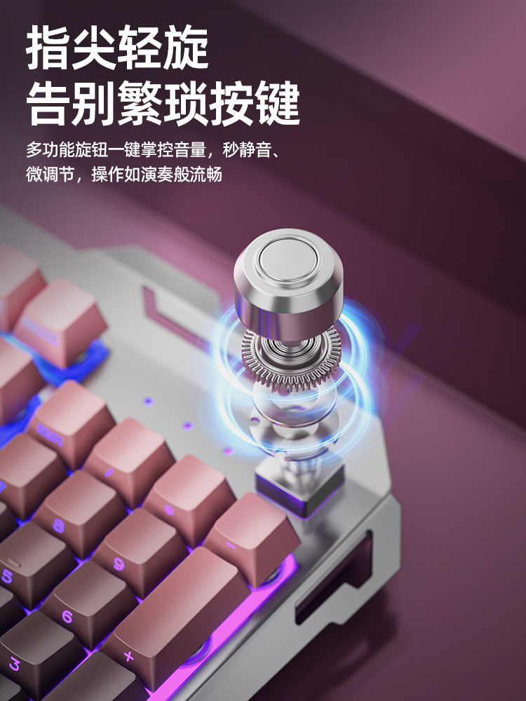 Blackberry Side-Engraved Metal Keyboard and Mouse Set Wired Mechanical Feel Desktop Computer Keyboard and Mouse for Gaming