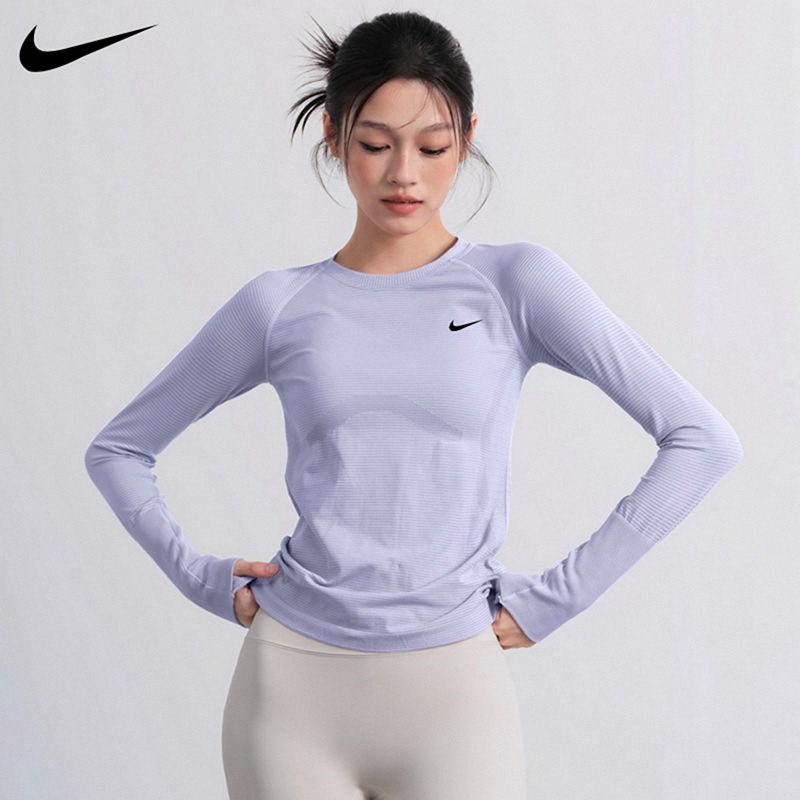 Nike Nike Sports Long-Sleeved T-Shirt Women's Thin Quick-Drying Breathable Slimming Yoga Wear Running Training Fitness Top